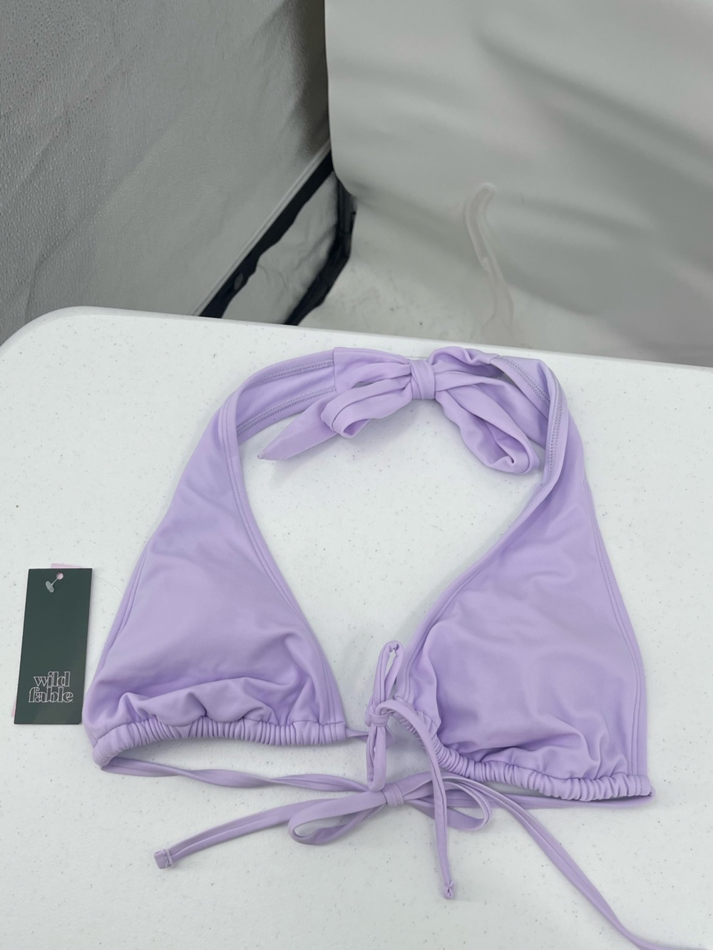 Wild Fable NWT lavender light purple string tie halter bikini top